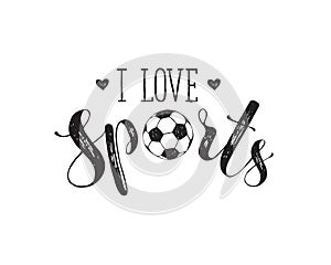 Love sports text vector