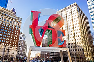 The Love statue in the Love Park