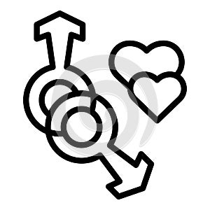 Love stereotype icon outline vector. Gender discrimination