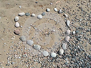 Love stone beach design heart