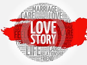 Love Story circle word cloud