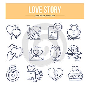 Love Story Doodle Concept