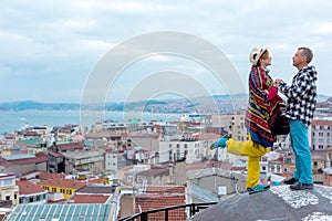 Love Story on Roof Top of Building with City View