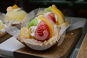 Love Strawberry sponge cake tart