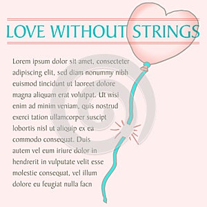 Love without strings is the theme of this hand drawn graphic