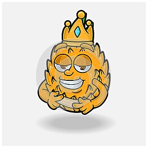 Love struck expression with Pineapple Fruit Crown Mascot Character Cartoon