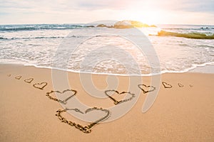 Love sunshine heart beach