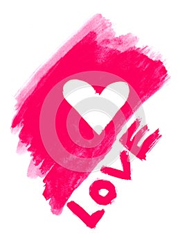 Love symbol and word ''love''