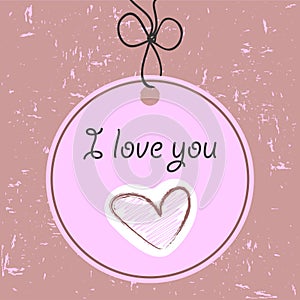 Love tag romantic card