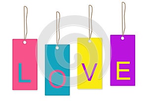 Love tag white background