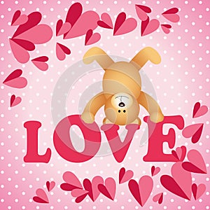 Love teddy bear on a background