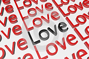 Love text in 3D