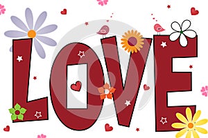 Love text background - vector