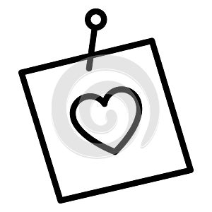 Love theme, heart on paper Isolated Vector Icon which can be easily modified or edited