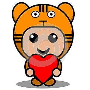 Love tiger animal mascot costume