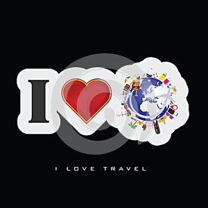 Love travel icon art illustration