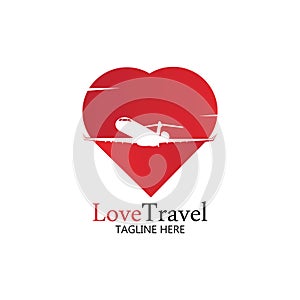 Love Travel logo vector icon design template