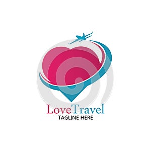 Love Travel logo vector icon design template