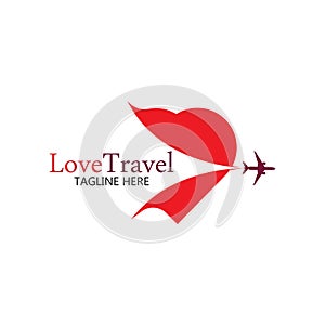 Love Travel logo vector icon design template