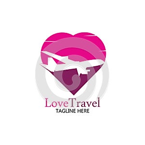 Love Travel logo vector icon design template