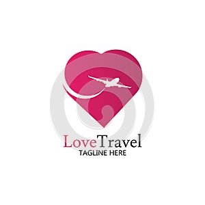 Love Travel logo vector icon design template