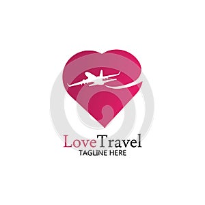 Love Travel logo vector icon design template