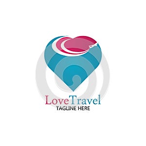 Love Travel logo vector icon design template