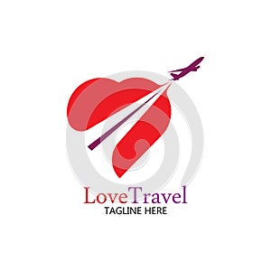 Love Travel logo vector icon design template