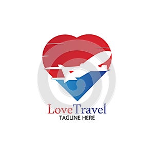 Love Travel logo vector icon design template