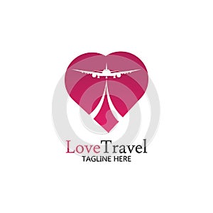 Love Travel logo vector icon design template