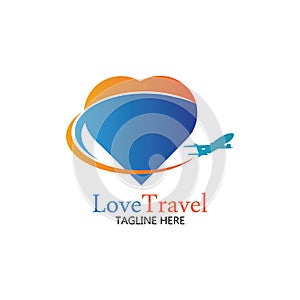 Love Travel logo vector icon design template