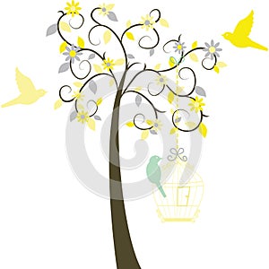 Love Tree with Birds