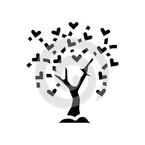 love tree glyph icon vector illustration
