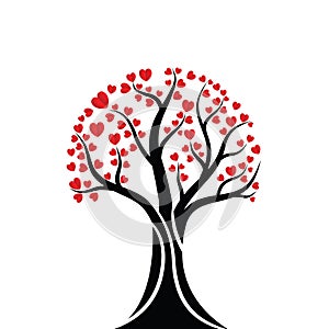 Love tree with heart leaves.