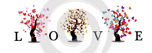 Love tree isolated background