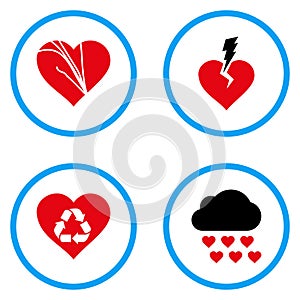 Love Troubles Rounded Vector Icons