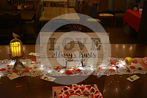 Love Always Trusts Rustic Table Decorations