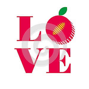 Love typography. Creative love logotype. Love initial cap.