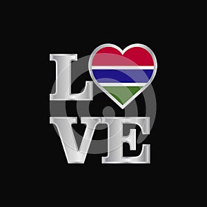 Love typography Gambia flag design vector beautiful lettering