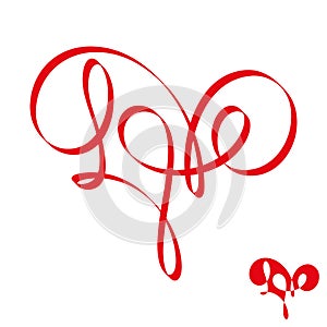 Love typography. Heart typography. Love ribbon typography. photo
