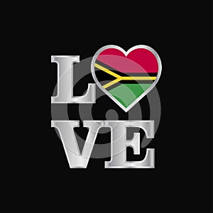 Love typography Vanuatu flag design vector beautiful lettering