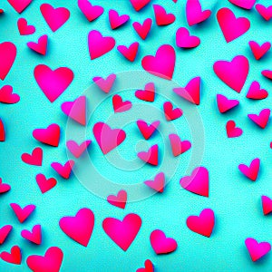 Love Valentine day background - hearts pattern