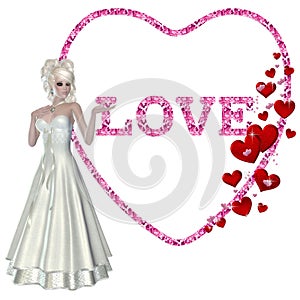 Love Valentine Heart with Woman