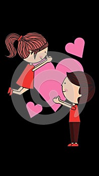 Love Valentine love couple image icon Desgin