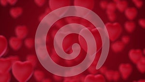 Love Valentine\'s Day background with animated hearts