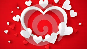 Love on Valentine\'s Day. Background and wallpaper. Hearts border like frame