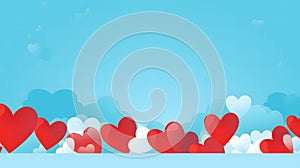 Love on Valentine\'s Day. Background and wallpaper. Hearts border like frame