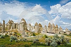 Love valley in Cappadocia, Anatolia, Turkey. photo