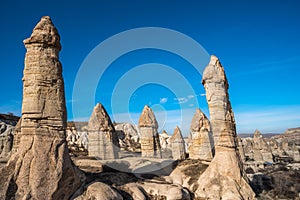 Love Valley in Cappadocia. Popular touristic area in Goreme, Nevsehir