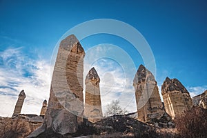 Love valley in Cappadocia. Popular travel destination in Turkey